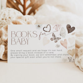 Tarjeta De Recepción Libros de corazón de mariposa neutra para Baby Sho
