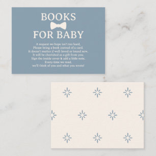 Tarjeta De Recepción Libros de corbata de moño azul polvoriento para be