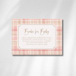 Tarjeta De Recepción Libros de Cottagecore Blush Ivory Cuadros Dorados 