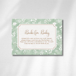 Tarjeta De Recepción Libros de Cottagecore en blanco con lazo floral pa