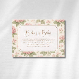 Tarjeta De Recepción Libros de Cottagecore Floral Rosa Hydrangea Para B