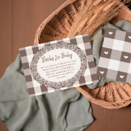 Tarjeta De Recepción Libros de cuadros beige elegantes para baby shower