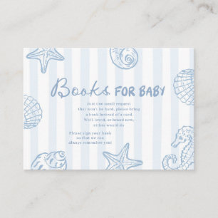 Tarjeta De Recepción Libros de Dibujos a Mano Azul Mar Te Vemos Pronto