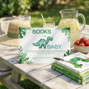 Tarjeta De Recepción Libros de dinosaurios adorables en acuarela para i
