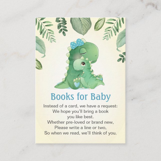 Tarjeta De Recepción Libros de dinosaurios de mamá bebé para rociar Bab (Anverso)