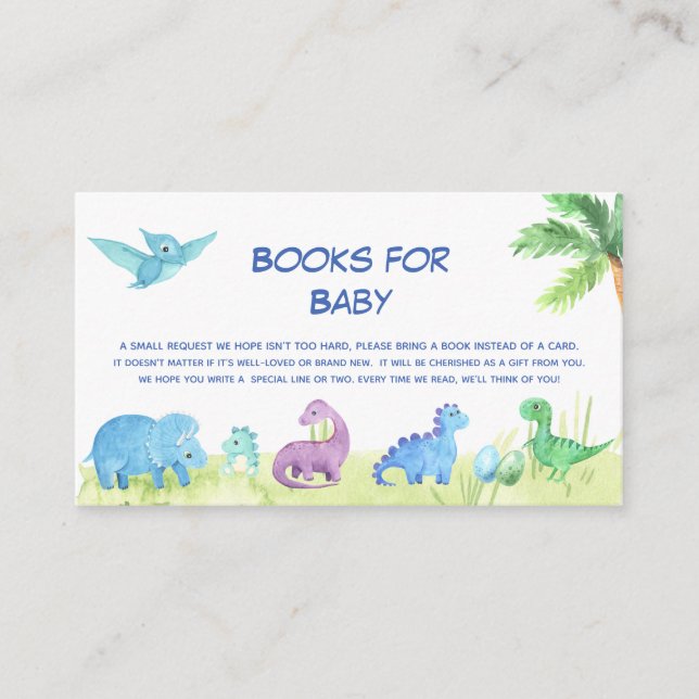 Tarjeta De Recepción Libros de dinosaurios para bebé (Anverso)