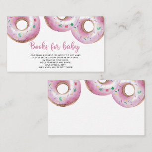 Tarjeta De Recepción Libros de donuts rosados para bebé