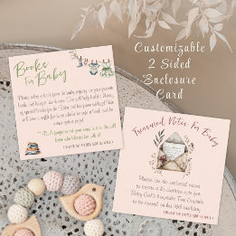 Tarjeta De Recepción Libros de dos caras para el bebé y la ducha de la