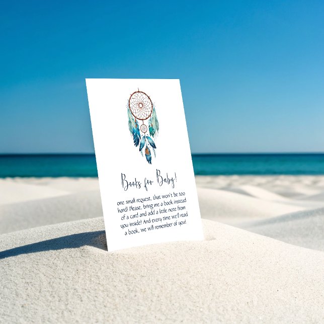 Tarjeta De Recepción Libros de Dreamcatcher en Magic Aquamarine para el (Magic Aquamarine Dreamcatcher Books for Baby Enclosure Card)