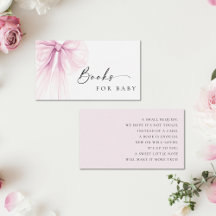 Libros de ducha de bebé de lazo rosa elegante para