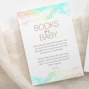Tarjeta De Recepción Libros de ducha de bebé de nubes de arcoíris color