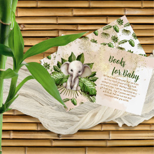 Tarjeta De Recepción Libros de ducha de elefantes de safari tropical pa