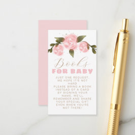 Tarjeta De Recepción Libros de ducha de niña Boho Floral Blush rosa par
