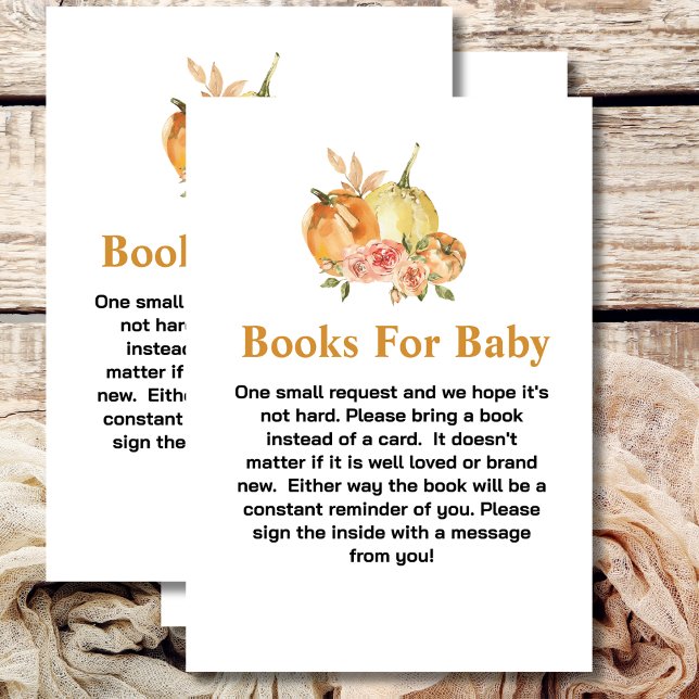 Tarjeta De Recepción Libros de ducha para bebé de calabaza rosa floral (Subido por el creador)