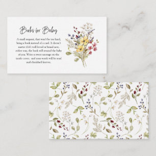 Tarjeta De Recepción Libros de Dulce Flor Silvestre para Baby Shower pa
