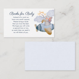 Tarjeta De Recepción Libros de elefante azul para bebé Baby Shower