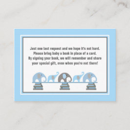Tarjeta De Recepción Libros de elefante azul para el bebé