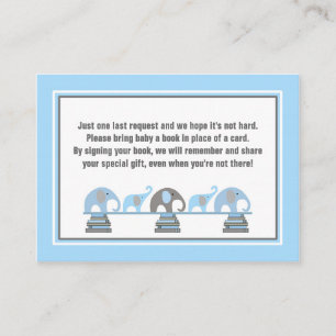 Tarjeta De Recepción Libros de elefante azul para el bebé