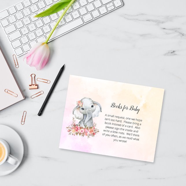 Tarjeta De Recepción Libros De Elefante Baby Shower Para Bebé (Subido por el creador)