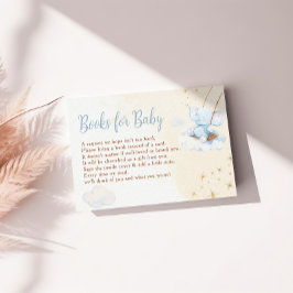 Tarjeta De Recepción Libros de elefante de acuarela azul para baby show