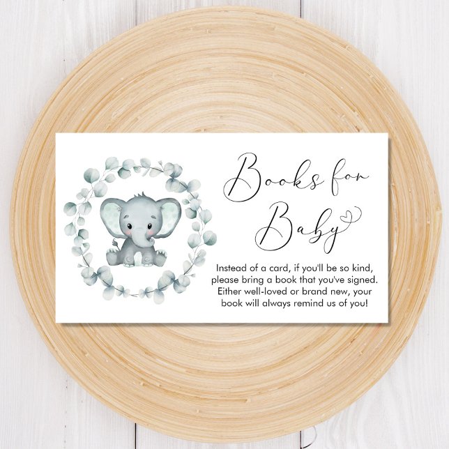 Tarjeta De Recepción Libros De Elefante Eucalyptus Para Baby Shower (Subido por el creador)