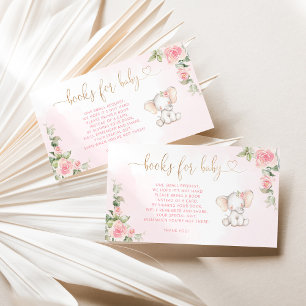 Tarjeta De Recepción Libros de elefantes de chica floral para boletos d