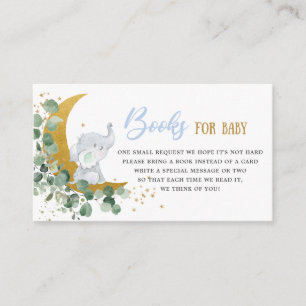 Tarjeta De Recepción Libros de elefantes de luna verde para Baby Shower