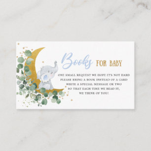 Tarjeta De Recepción Libros de elefantes de luna verde para Baby Shower