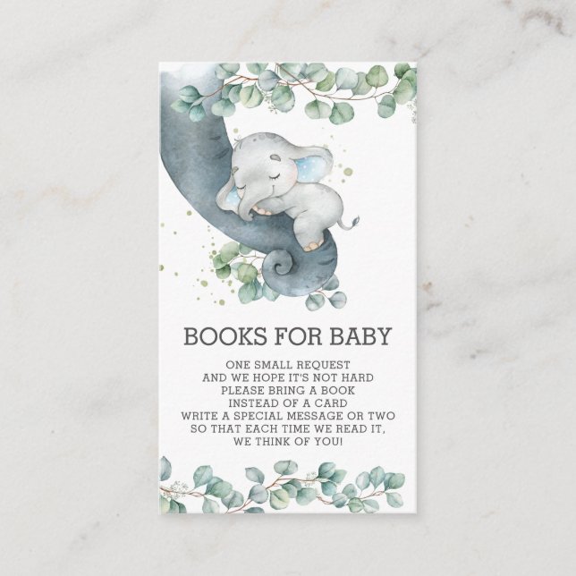 Tarjeta De Recepción Libros de elefantes de vegetación rústica para niñ (Anverso)