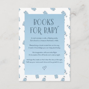 Tarjeta De Recepción Libros de equipaje azul blanco para bebé