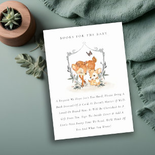 Tarjeta De Recepción Libros De Escudos Florales De mamá Deer Fawn Para 