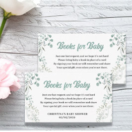 Tarjeta De Recepción Libros de Eucalipto para el Baby Shower del Bebé