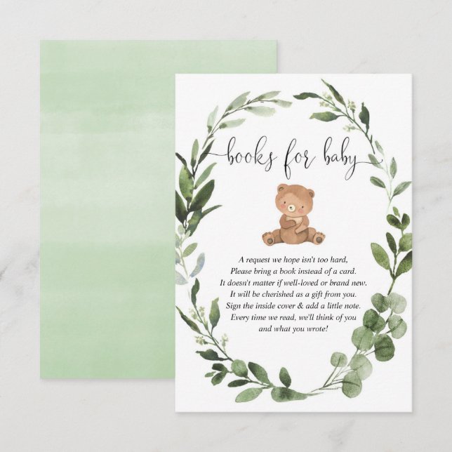 Tarjeta De Recepción Libros de eucaliptos para bebé encl (Anverso / Reverso)