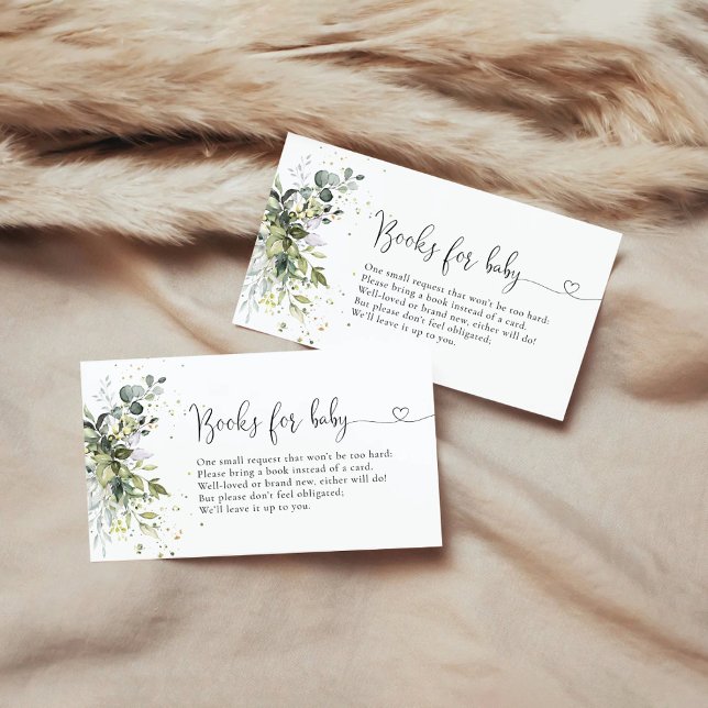 Tarjeta De Recepción Libros De Eucalyptus Floral Greeneration Para Bebé (Subido por el creador)