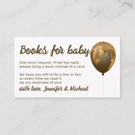 Tarjeta De Recepción Libros de fiesta de globos de bronce para bebé