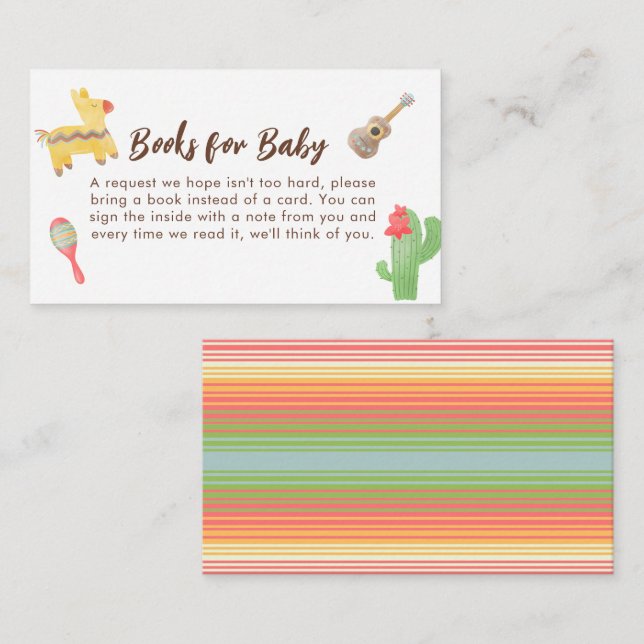 Tarjeta De Recepción Libros de Fiesta Mexicanos para Baby Shower (Anverso / Reverso)