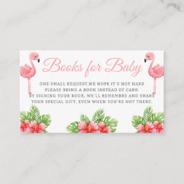 Tarjeta De Recepción Libros de flamencos florales tropicales para la du