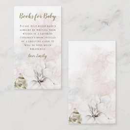Tarjeta De Recepción Libros De Flores Blancas Para Muchacha Bebé Baby S