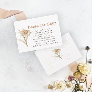Tarjeta De Recepción Libros de flores de color de agua de Edelweiss par