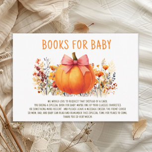 Tarjeta De Recepción Libros de flores de otoño de calabacita para bebé