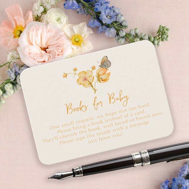 Tarjeta De Recepción Libros de flores silvestres amarillas para Baby Sh (Subido por el creador)