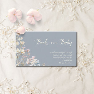 Tarjeta De Recepción Libros de flores silvestres azules polvorientos pa