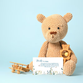 Tarjeta De Recepción Libros de flores silvestres azules y verdes para e