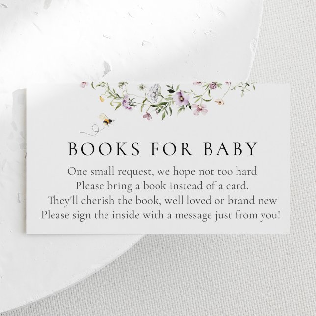 Tarjeta De Recepción Libros de flores silvestres de Bee Lavender para b (Subido por el creador)