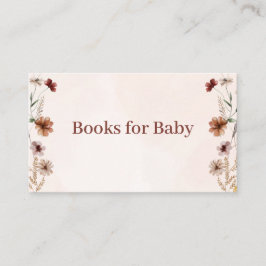 Tarjeta De Recepción Libros de flores silvestres de Boho a petición de 