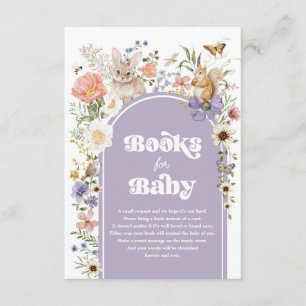 Tarjeta De Recepción Libros de flores silvestres de lavanda para niña