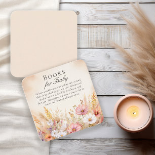 Tarjeta De Recepción Libros de flores silvestres de pradera otoñal eleg