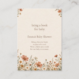 Tarjeta De Recepción Libros de flores silvestres de terracota para baby