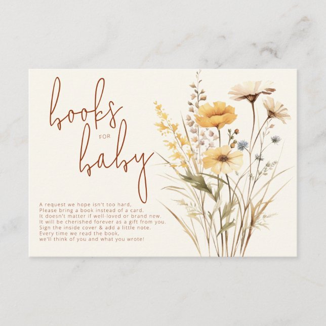 Tarjeta De Recepción Libros de flores silvestres para bebé (Anverso)