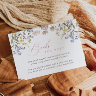 Tarjeta De Recepción Libros de flores silvestres para bebé Insertar tar